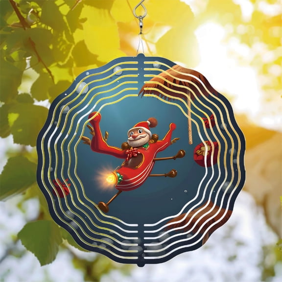 Festive Metal Hanging Wind Spinners - Unique Water Column Design for Yard & Garden - Colorful Cheerful Decor for Outdoor Spaces