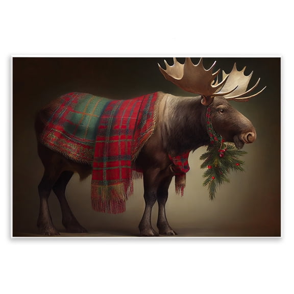 Stupell Industries Festive Moose with Plaid Wall Plaque Art, design by Sasha