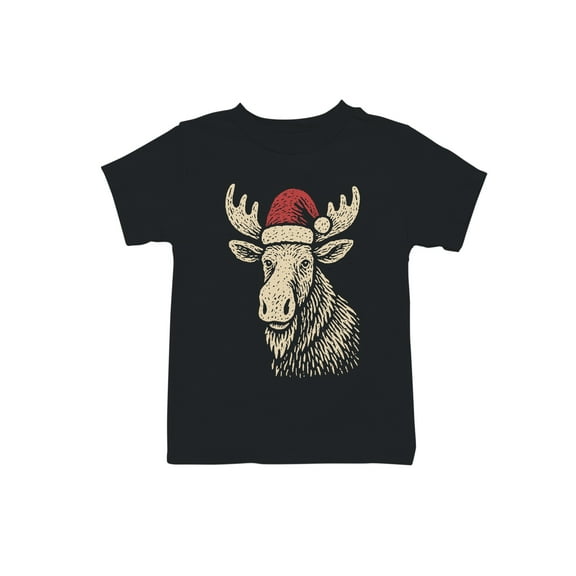 Festive Moose with Santa Hat Youth's T-shirt