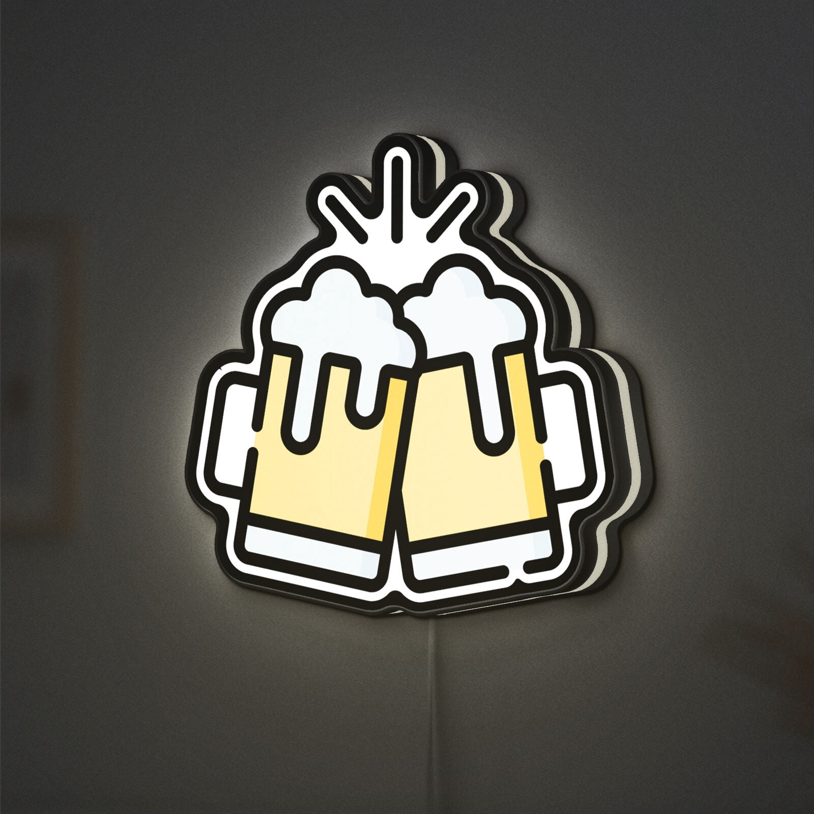 Festive Mug 3D Novelty Light Box, Holiday Cheer Lamp for Gatherings and Alcohol-Themed Home Bars (Height 8 inch, 20cm)