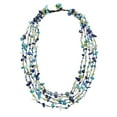 thumbnail image 1 of Festive Multi-Layered Blue & Turquoise Mix Beads & Stones Statement Necklace, 1 of 3