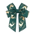 thumbnail image 1 of Festive Multi Loop Ribbon Bow Pendant With Holiday Print Polyester Ornament For Tree Garland Box And Winter Festival Decoration, 1 of 9