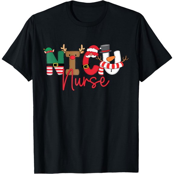 Festive NICU Nurse Christmas Party T-Shirt Holiday Spirit Gift