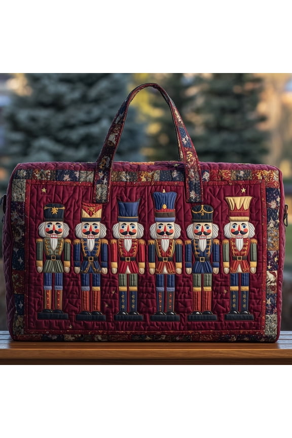 Festive Nutcracker Quilted Dufle Bag, Quited Travel Tote Bag, Quited Weekender Travel Bag, Carry On Duffle