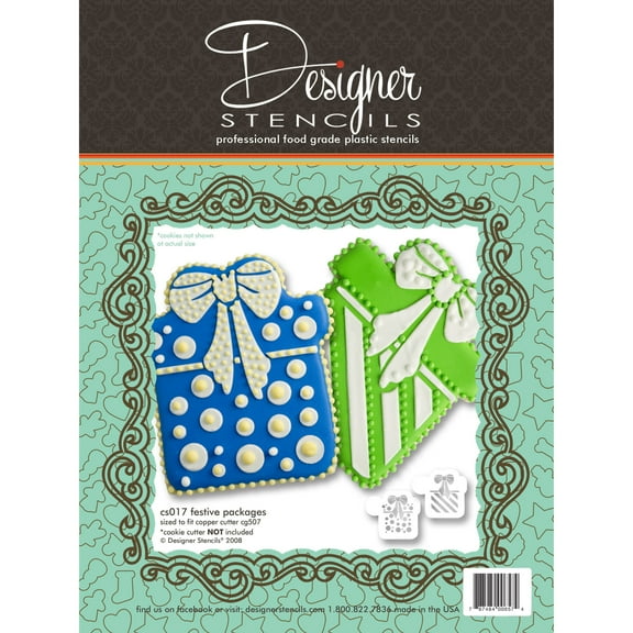 Festive Packages Cookie Stencil (no cutter) by Designer Stencils