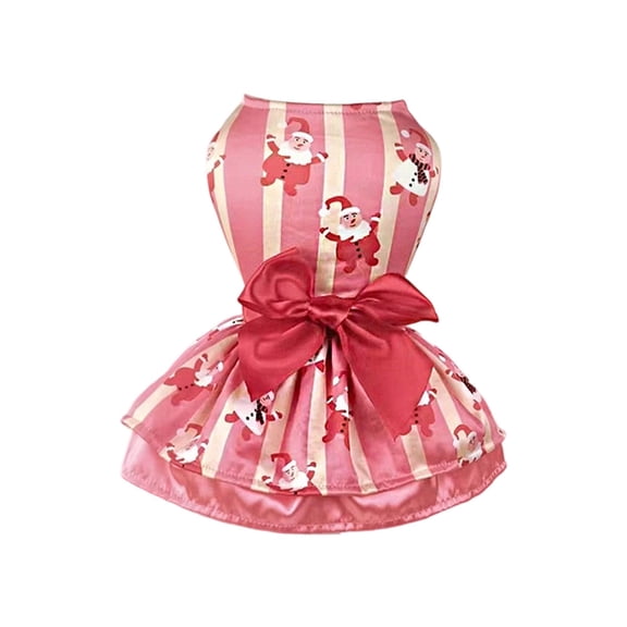 Festive Party Dress With Bowknot And Layered Skirt For Holiday Celebration Pet Attire For Cats And Dogs Indoor Outdoor Wear