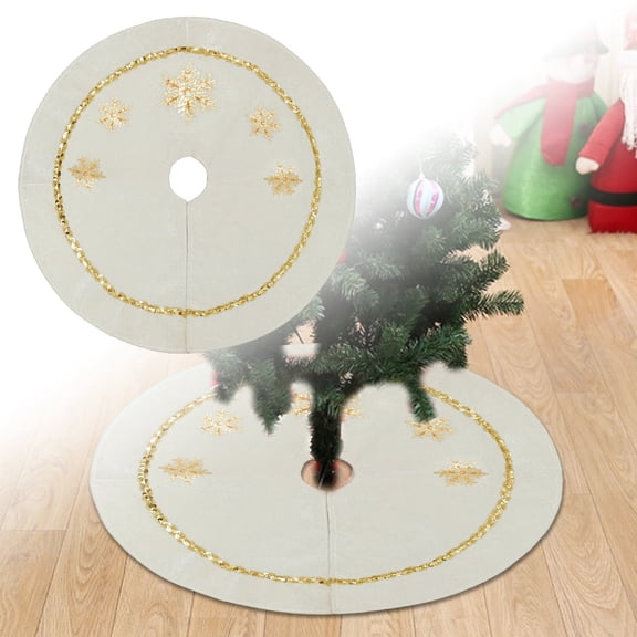 Festive Party with Seasonal Patterned Tree Skirt for Family Gatherings Event & Party Supplies