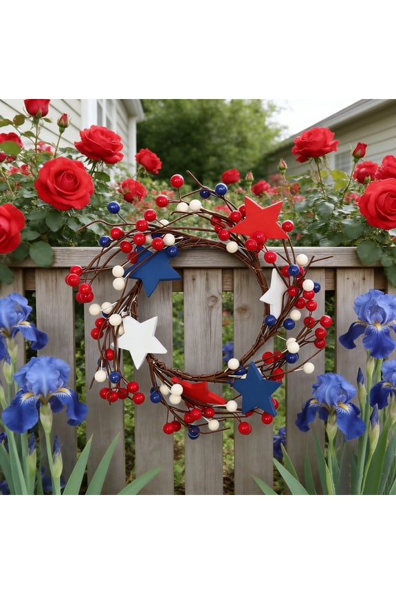 Festive Patriotic Wall Decor, Classic Star Accent Hanging, Table Centerpiece Prop For Independence Holiday Parties (9.8x9.8 Inch)
