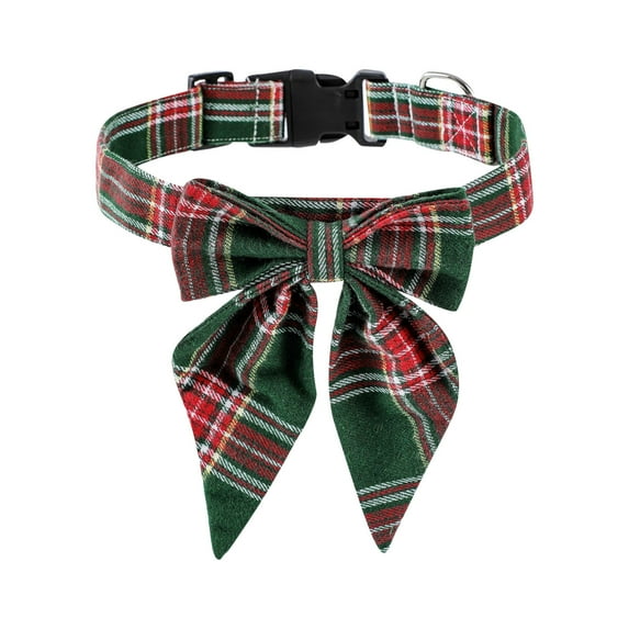 Festive Pet Collar with Bow for Small Medium Dogs – Christmas Winter Holiday Decorative Dog Collar, Soft Comfortable Knit Design