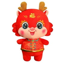 Festive Plush Toy Chinese New Year Zodiac Dragon Doll Stuffed Animal Throw Pillow Home Decor Girls Boys New Year Gift