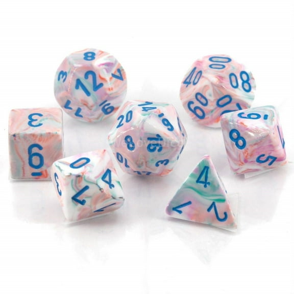 Chessex Festive Polyhedral Pop Art - Blue 7-Die Set, (Model: CHX27544)