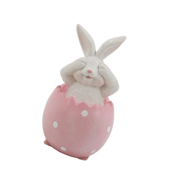Festive Polyresin Bunnys Easters Decoration with Eggshells for Home and Farmhouses Spring Display