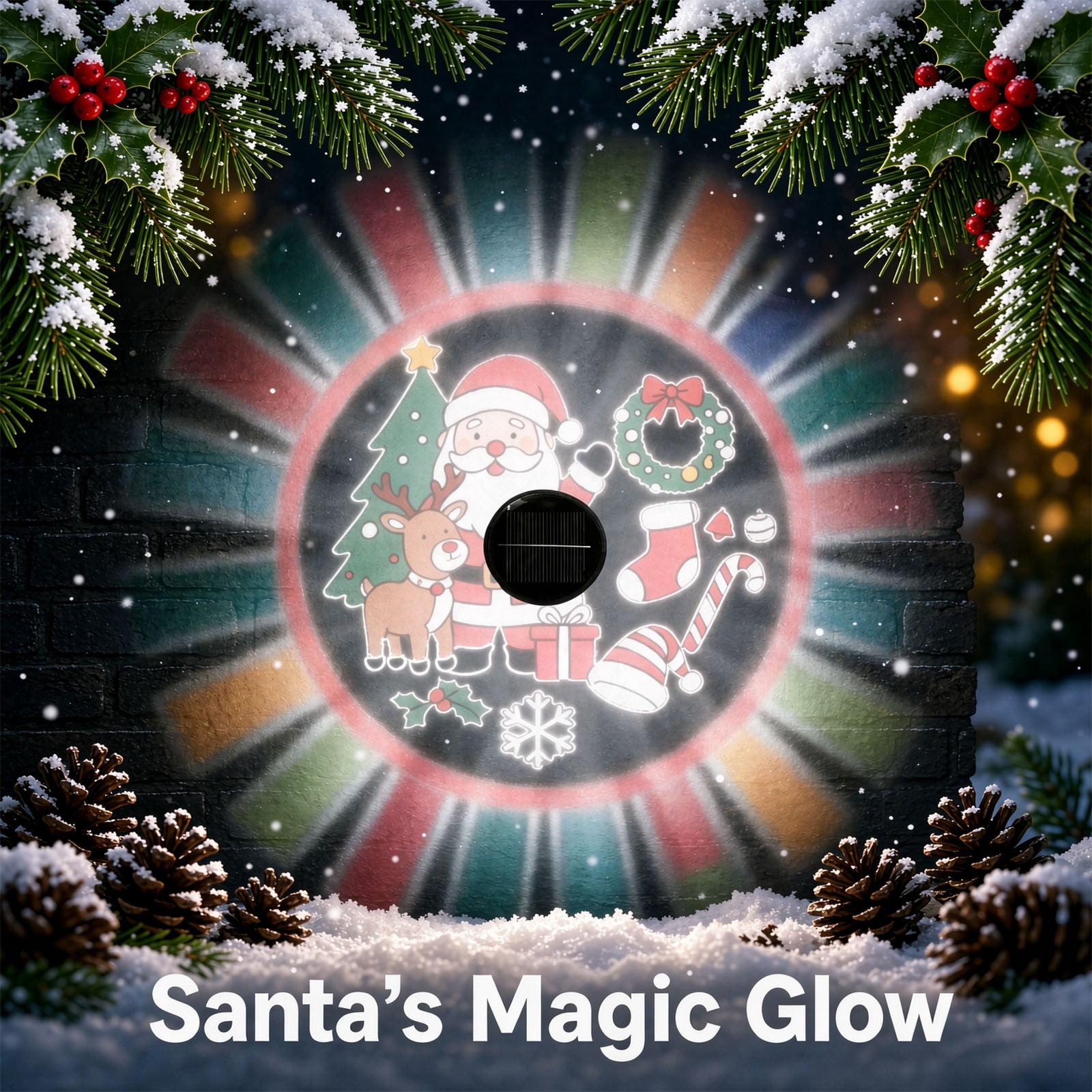 Rojection Formula Festive Projection Light, Outdoor Wall Projector Lamp, Solar Christmas ...