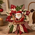 thumbnail image 1 of Festive Quilted Christmas Door Hanging DIY Sewing Kit, Christmas Quilted Bow DIY Kit with Fabric, Batting, Thread, Templates & Instructions, Patchwork Decor Kit for Door Wall Display(Santa Claus), 1 of 6