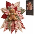 thumbnail image 1 of Festive Quilted Christmas Door Hanging DIY Sewing Kit, Christmas Quilted Bow DIY Kit with Fabric Batting Thread Templates & Instructions, Patchwork Hanging Decor Kit for Door Wall Display, 1 of 9