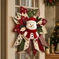 thumbnail image 1 of Festive Quilted Christmas Door Hanging DIY Sewing Kit, Christmas Quilted Bow DIY Kit with Fabric, Batting, Thread, Templates & Instructions, Patchwork Hanging Decor Kit for Door Wall Display(Snowman), 1 of 6