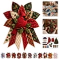 thumbnail image 1 of Festive Quilted Christmas Door Hanging DIY Sewing Kit – Complete Bow Craft Set with Fabric Batting Thread Templates, Patchwork Decor for Wall Door Display（A）, 1 of 7
