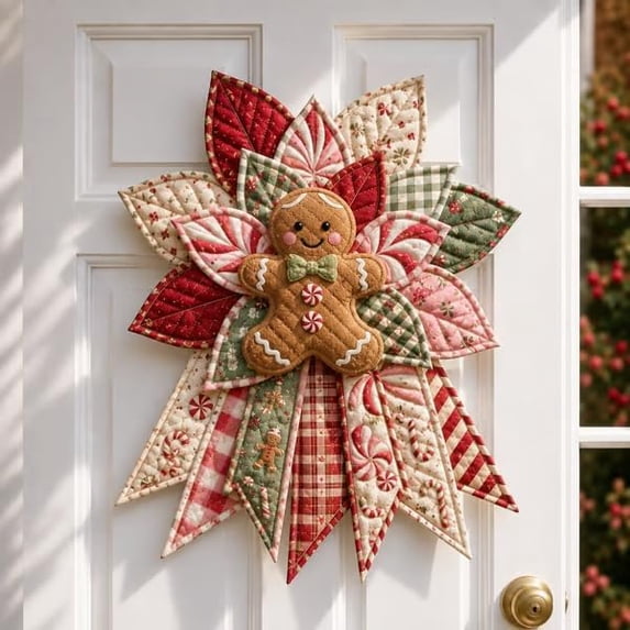 Festive Quilted Christmas Door Hanging DIY Sewing Kit,Scarlet Cardinal Song | 3D Padded Patchwork Sewing Set for Beginners, DIY Quilted Christmas Tree Kit, Gift for Craft Lovers