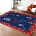 thumbnail image 1 of Festive Red And Blue Square Stars Area Rug, Christmas New Year Abstract Fireworks Rugs, Anti-Slip Absorbent Washable Easy Clean Carpet For Living Room Bedroom Kitchen Entryway 2x3ft, 1 of 6