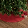 thumbnail image 1 of VHC Brands Festive Red Burlap Cotton Festive Fringe Holiday Rustic Country Christmas Tree Skirt 48, 1 of 4