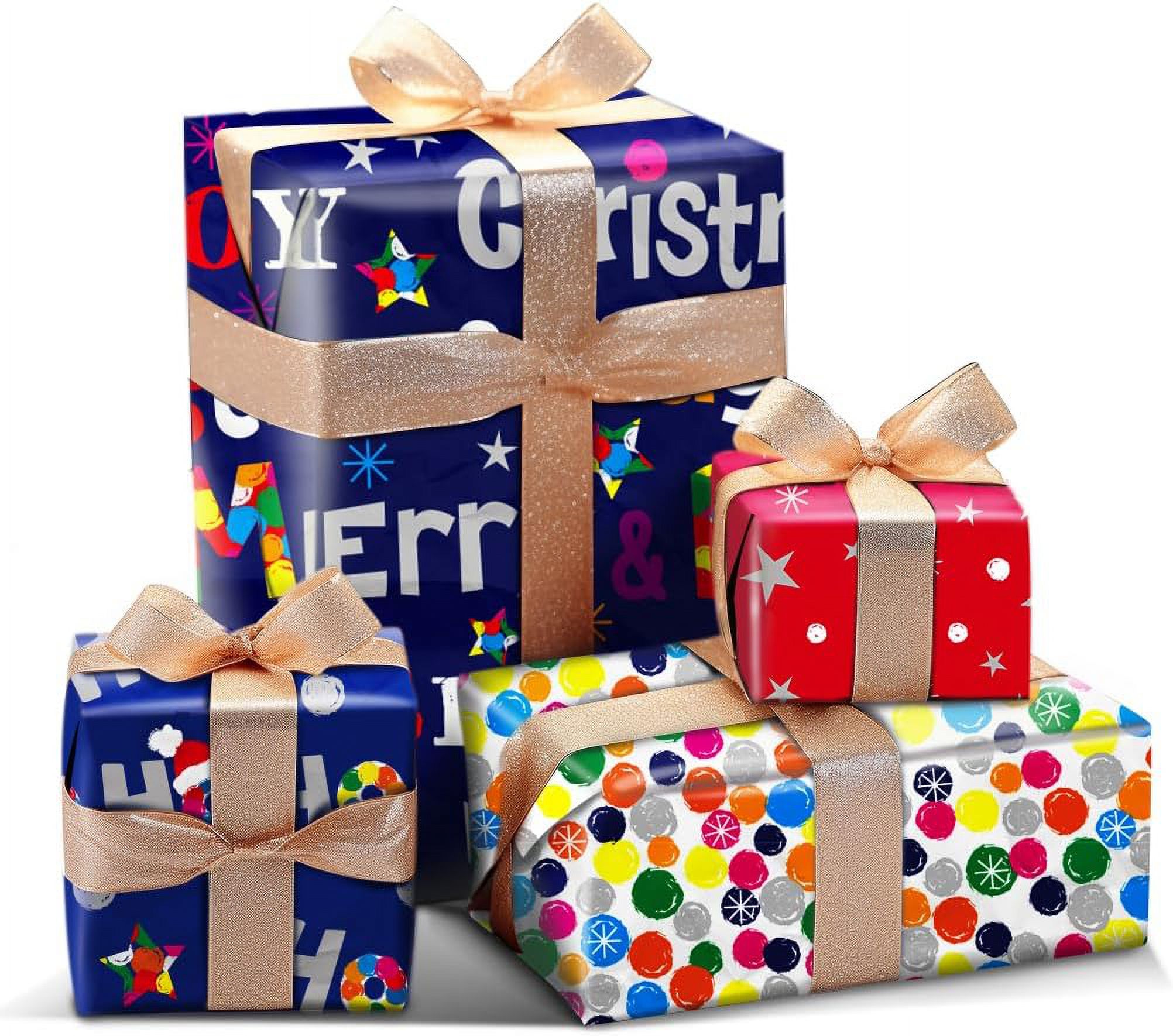 Festive Red Christmas Wrapping Paper Rolls for All Occasions Jumbo