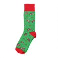 thumbnail image 1 of Festive Red Green Candy Cane One Size Cotton Blend Novelty Crew Socks, 1 of 2