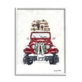 thumbnail image 1 of Festive Red Truck Christmas Presents Snowscape Flurry Transportation Painting Framed Art Print Wall Art, 1 of 7