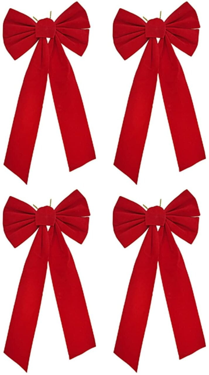 Assorted Gift Bows and Ribbon - White and Red - 20 ct