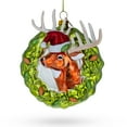 thumbnail image 1 of Reindeer Wreath Glass Christmas Ornament, 1 of 5