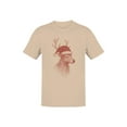 thumbnail image 1 of Festive Reindeer in Santa Hat Men's T-shirt, 1 of 3
