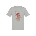 thumbnail image 1 of Festive Reindeer in Santa Hat Men's T-shirt, 1 of 3