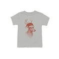thumbnail image 1 of Festive Reindeer in Santa Hat Youth's T-shirt, 1 of 3