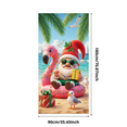 thumbnail image 1 of Festive Santa Banner Beach Holiday Christmas Flamingo Decor Gift Present for Holiday Party Summer Celebration Beach Gathering, 1 of 8