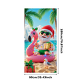 thumbnail image 1 of Festive Santa Christmas Banner Holiday Flamingo Beach Theme Polyester Material for Vacation Party Tropical Celebration, 1 of 7