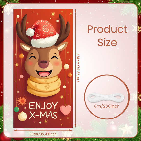 Festive Santa Claus Christmas Banner Snowflake Design Holiday Decoration for Christmas Party Winter Celebration Home Decor