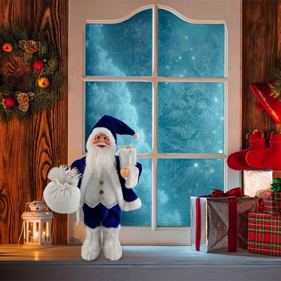 Festive Santa Claus Doll for Christmas Decoration, 30x18cm Cloth Plastic Material, Ideal for Table Top Home Office Decor, Thanksgiving and Holiday Gift Idea