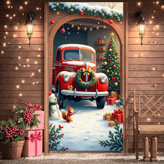 Festive Scene Christmas Decoration Winter Holiday Banner Decorative Elements for Home Decor Party Celebration Gift Display