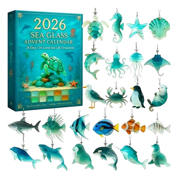 Festive Seasonal Layout Supply, Sea Turtle Themed Acrylic Countdown Wall Calendar