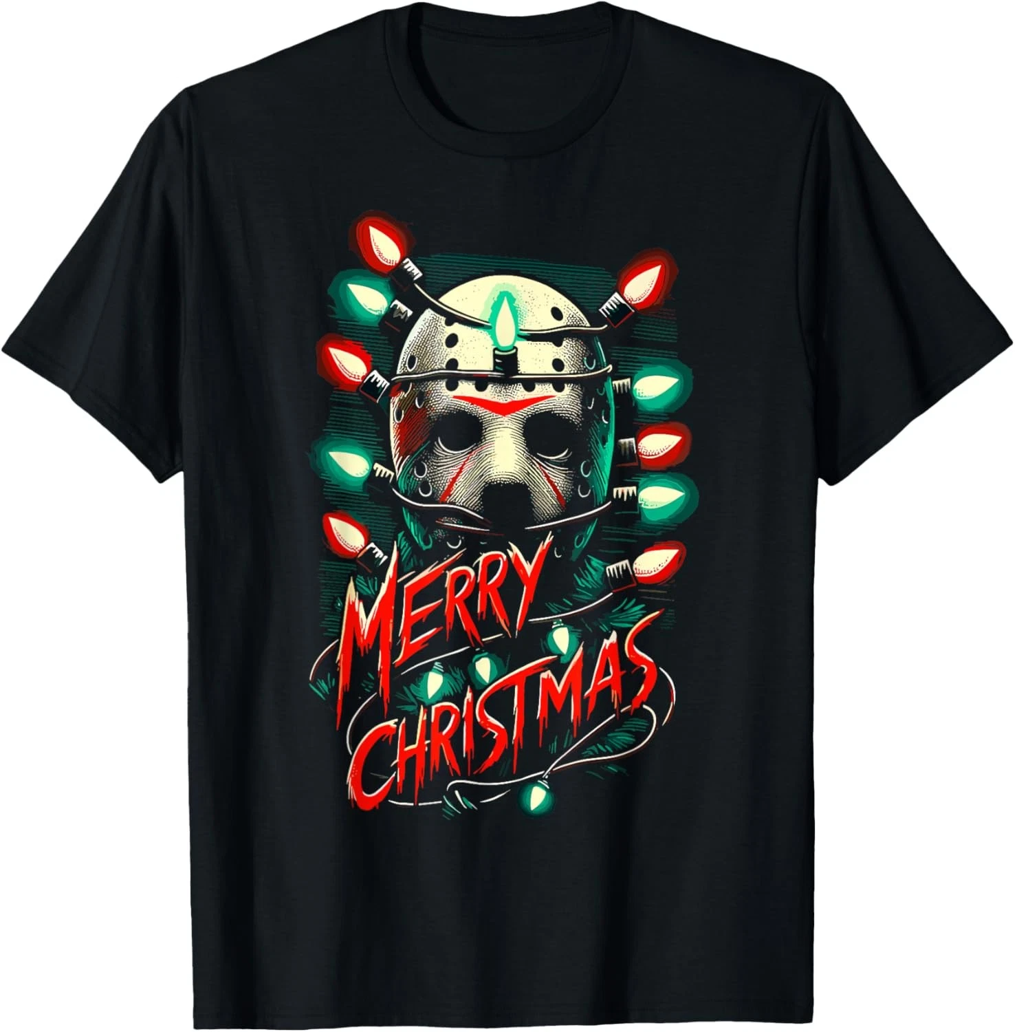 Festive Slasher Candy Cane Menace Holiday Humor Christmas Fun Unisex T ...