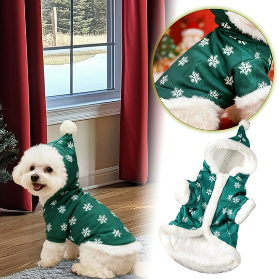 Festive Snowflake Winter Warm Coat Soft Comfortable Holiday Apparel For Small Medium Dogs Cozy Pet Wear