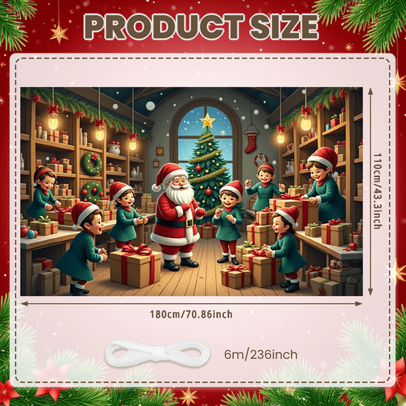 Festive Snowman Christmas Banner Holiday Decoration Winter Backdrop for Party Celebration Home Decor Photography