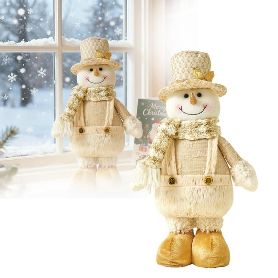 Festive Snowman Figurine Desktop Ornament Holiday Tabletop for Home Winter Celebration Decoration