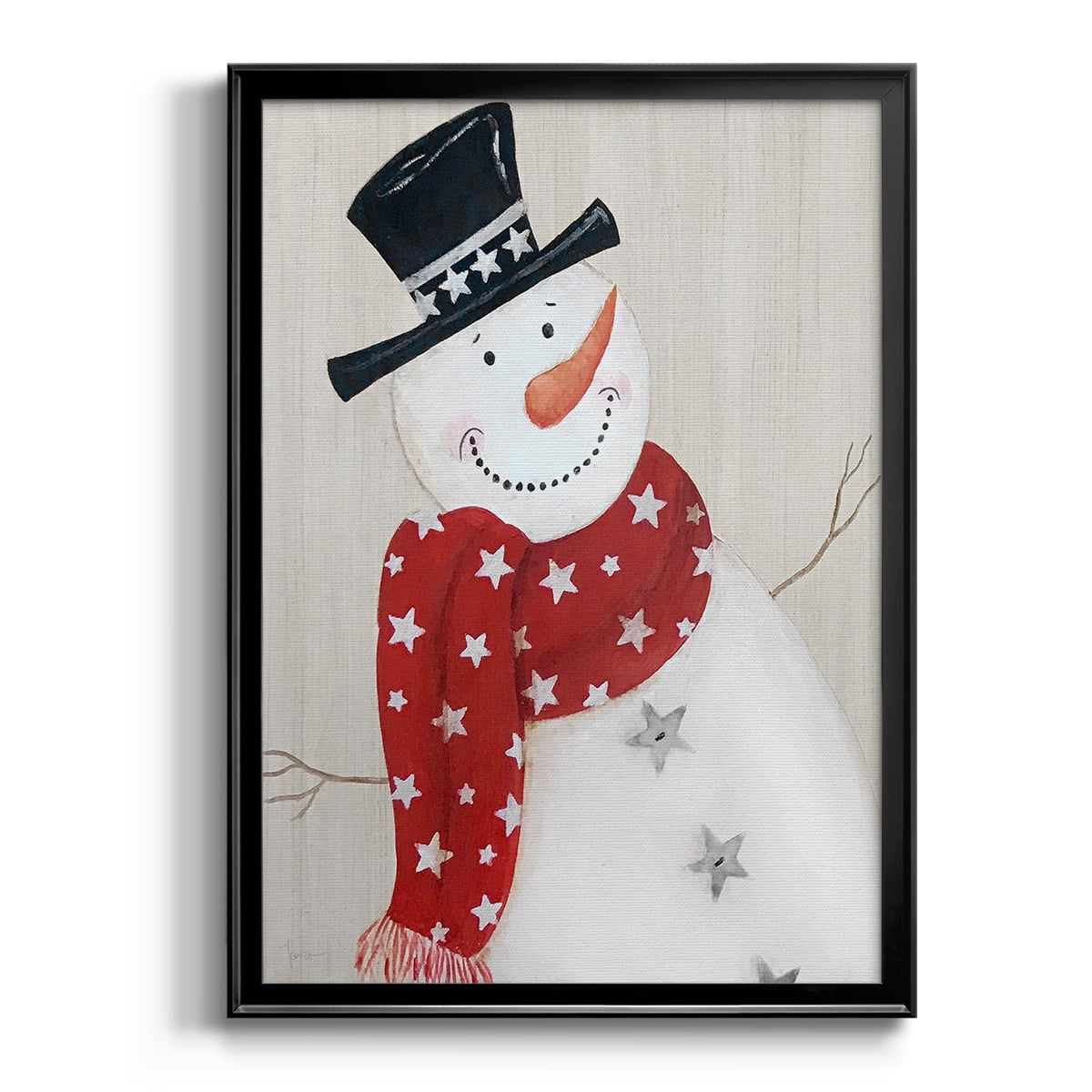 Festive Snowman I Premium Classic Framed Print - Ready to Hang