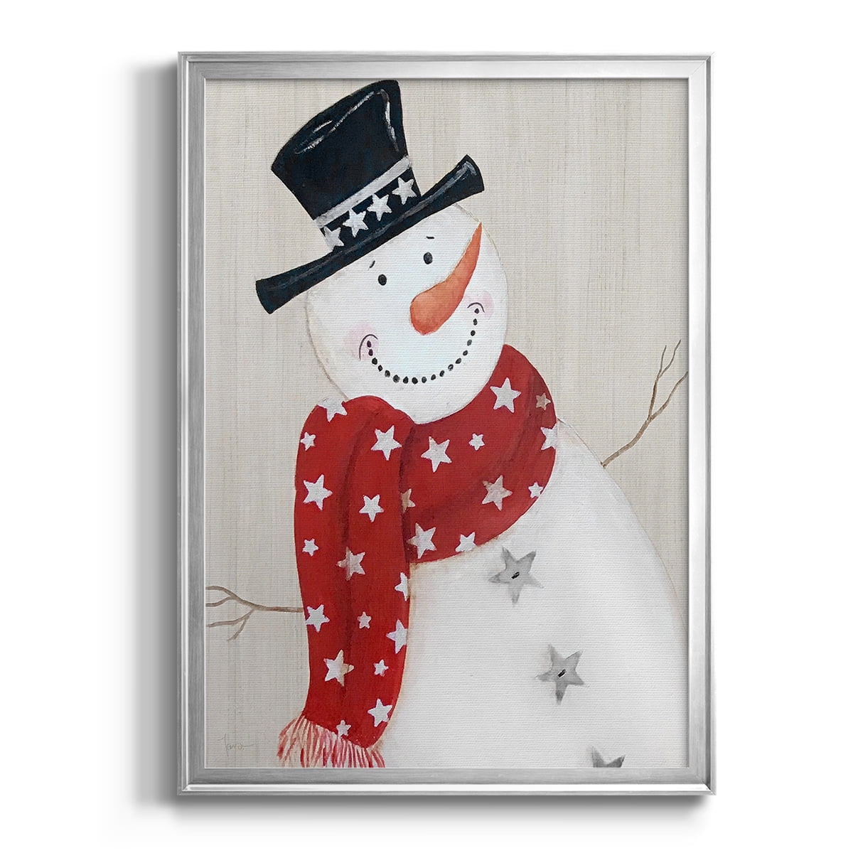 Festive Snowman I Premium Classic Framed Print - Ready to Hang