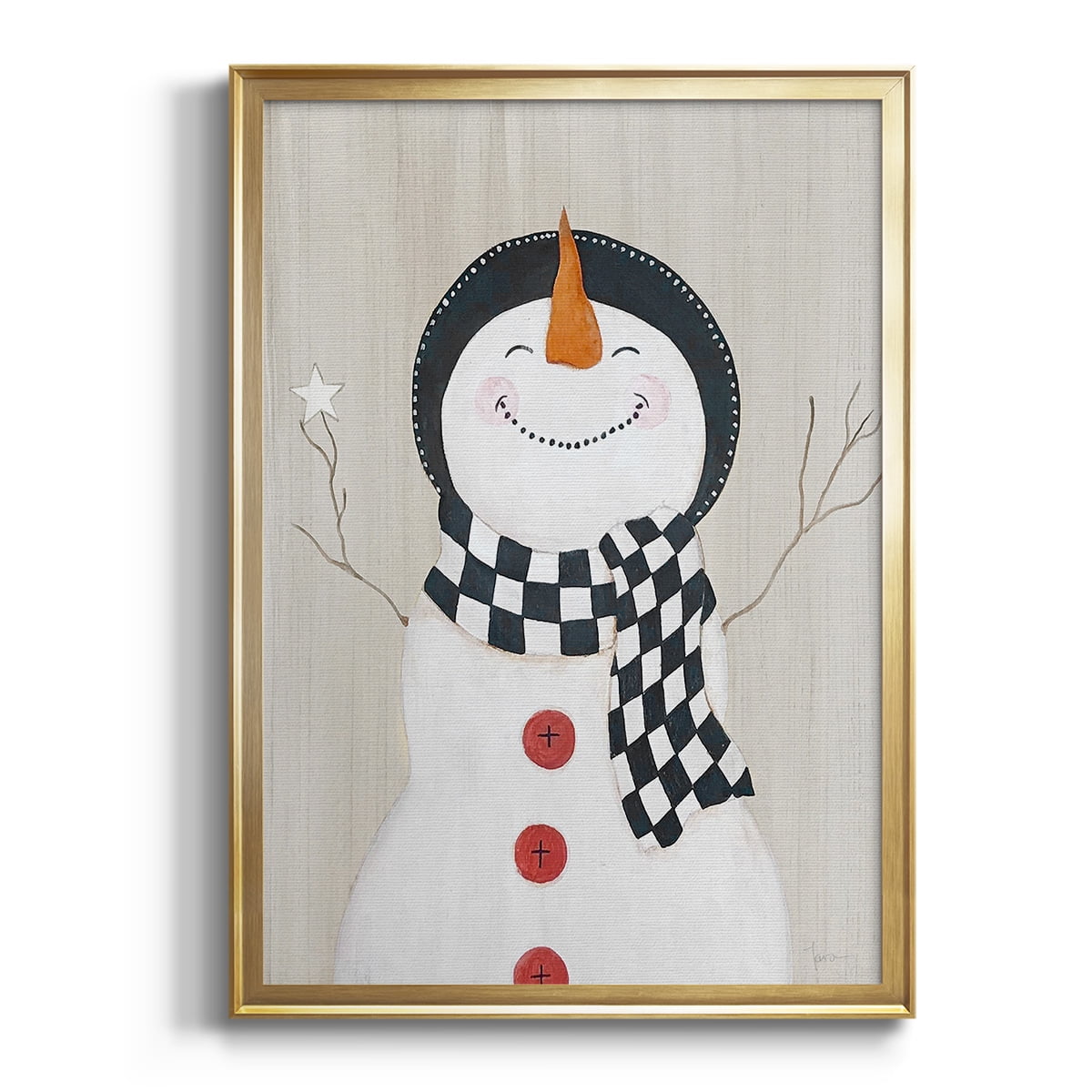 Festive Snowman II Premium Classic Framed Print - Ready to Hang