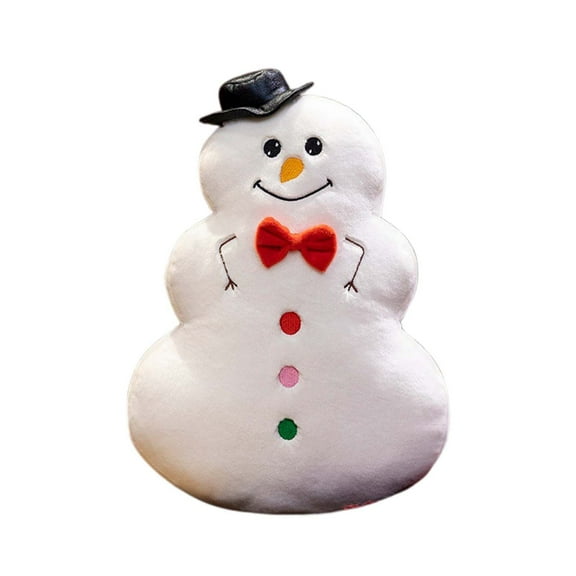 Festive Snowman Shaped Pillows Winter Decorative Throw Cushion Doll Cartoon for Home Living Room Sofa Xmas