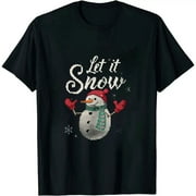 Festive Snowman Women's Christmas Tee - Funny Design for the Holiday Season
