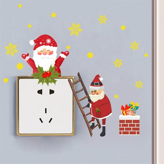 Festive Socket Sticker Wall Decoration, Removable Electrical Outlet Decals for Switch Plates, Fun Home Decor for Living Room Bedroom, Covers and Personalizes Outlets with Ease