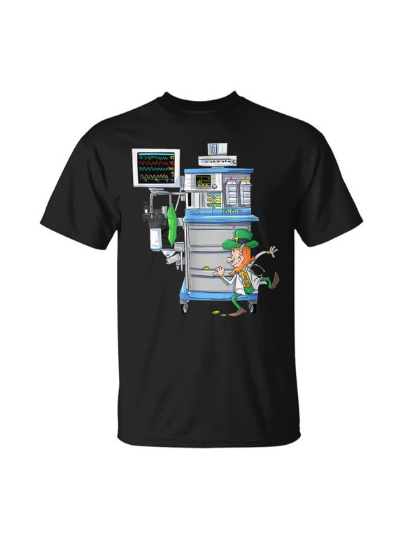 Festive St Patricks Day Leprechaun Anesthesia Machine TShirt
