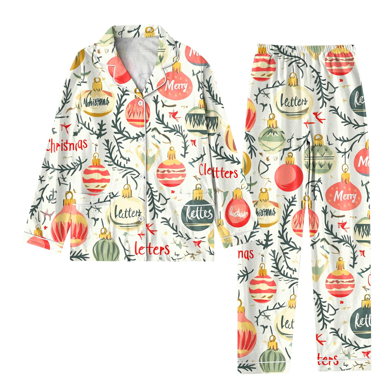 Five-Pointed Star Print Short-Sleeved Casual Home Wear Suit Pajamas Women